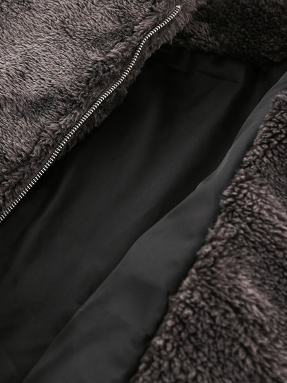 Thesupermade Fur Hooded Quilted Sherpa Jacket - 2304