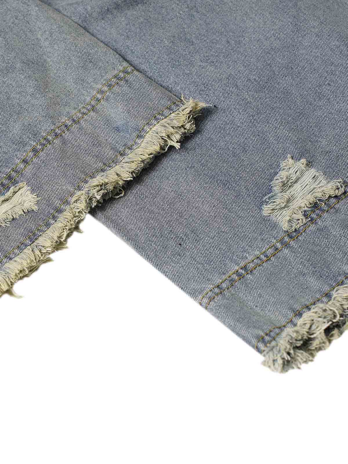 Thesupermade – Verwaschene, zerrissene Baggy-Jeans 