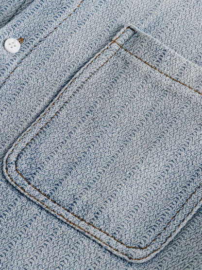 Thesupermade Gradient Denim Short-Sleeve Shirt