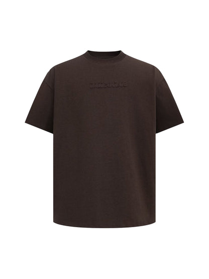 Retro Heavy Washed Patch Embroidered Letter T-shirt