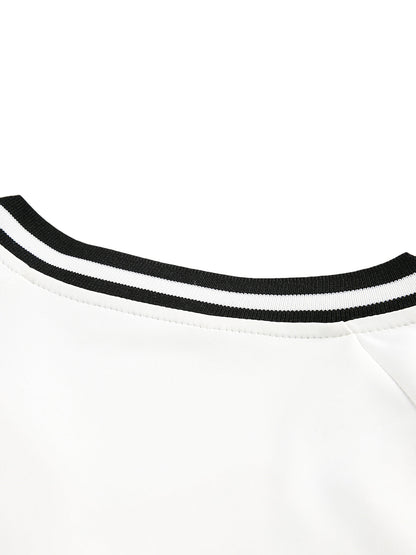 Langarm-T-Shirt aus Jersey mit kontrastfarbenen Nähten