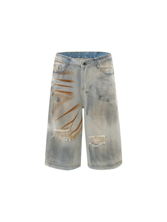 Thesupermade – Punk High Street – Schmutzige, zerrissene Jeans-Jeanshose 