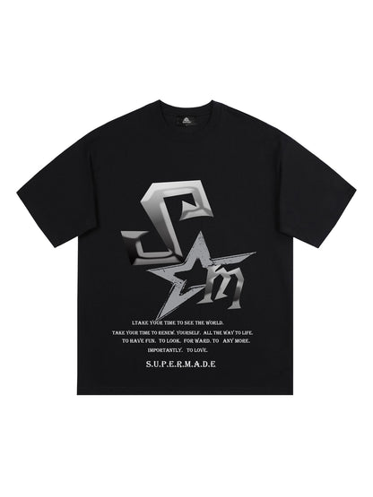T-Shirt mit Logo-Print von Thesupermad 