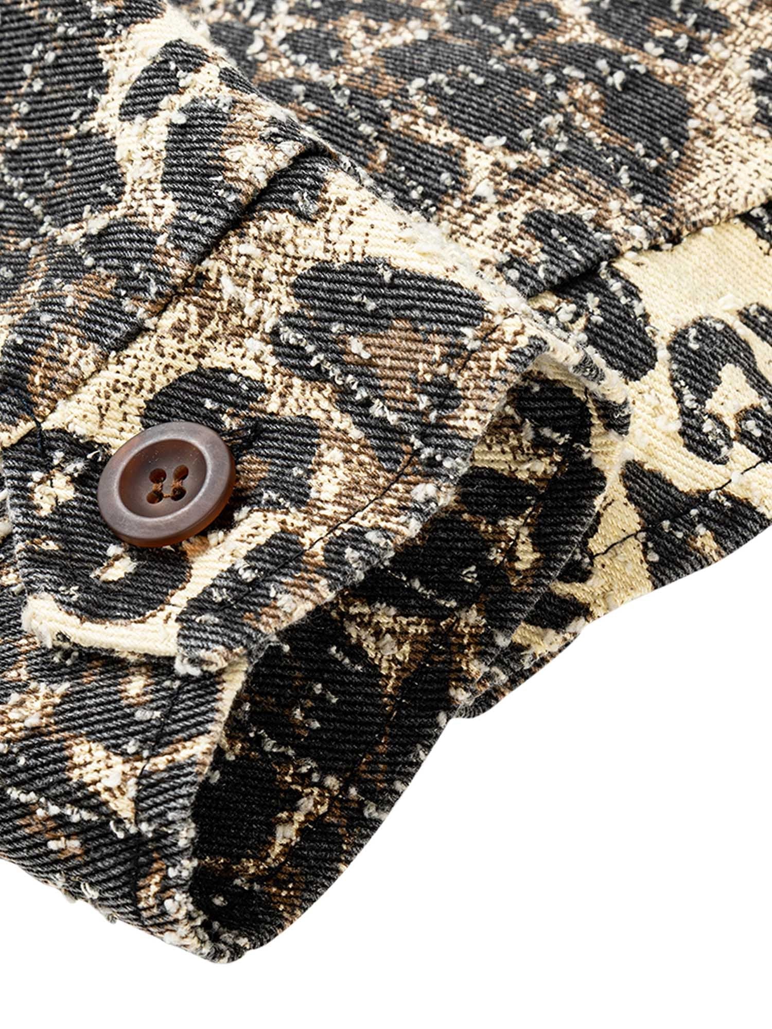 Thesupermade Jeansjacke im Retro-Leopardenmuster