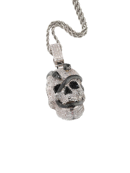 Skull Snake Zircon Copper Necklace