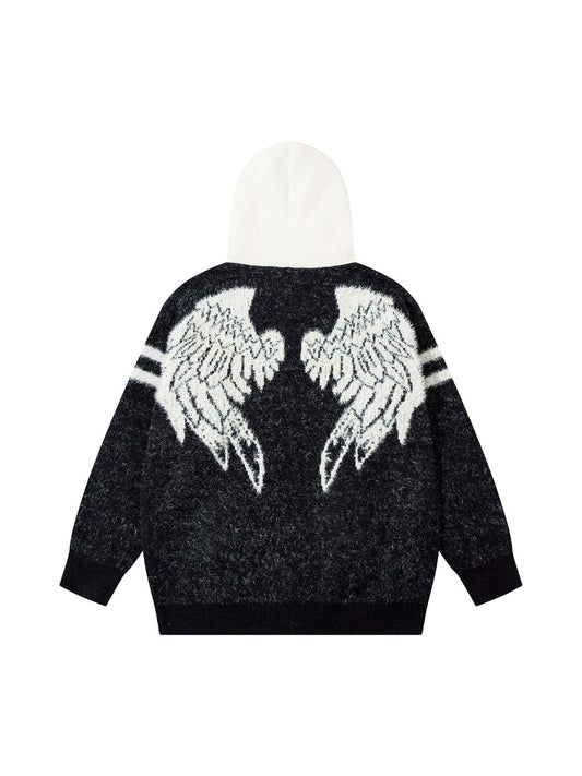 Thesupermade Fuzzy Zipper Hooded Sweater