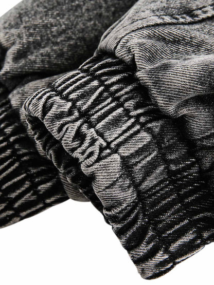 Dekonstruierte Jeansjacke mit Stehkragen