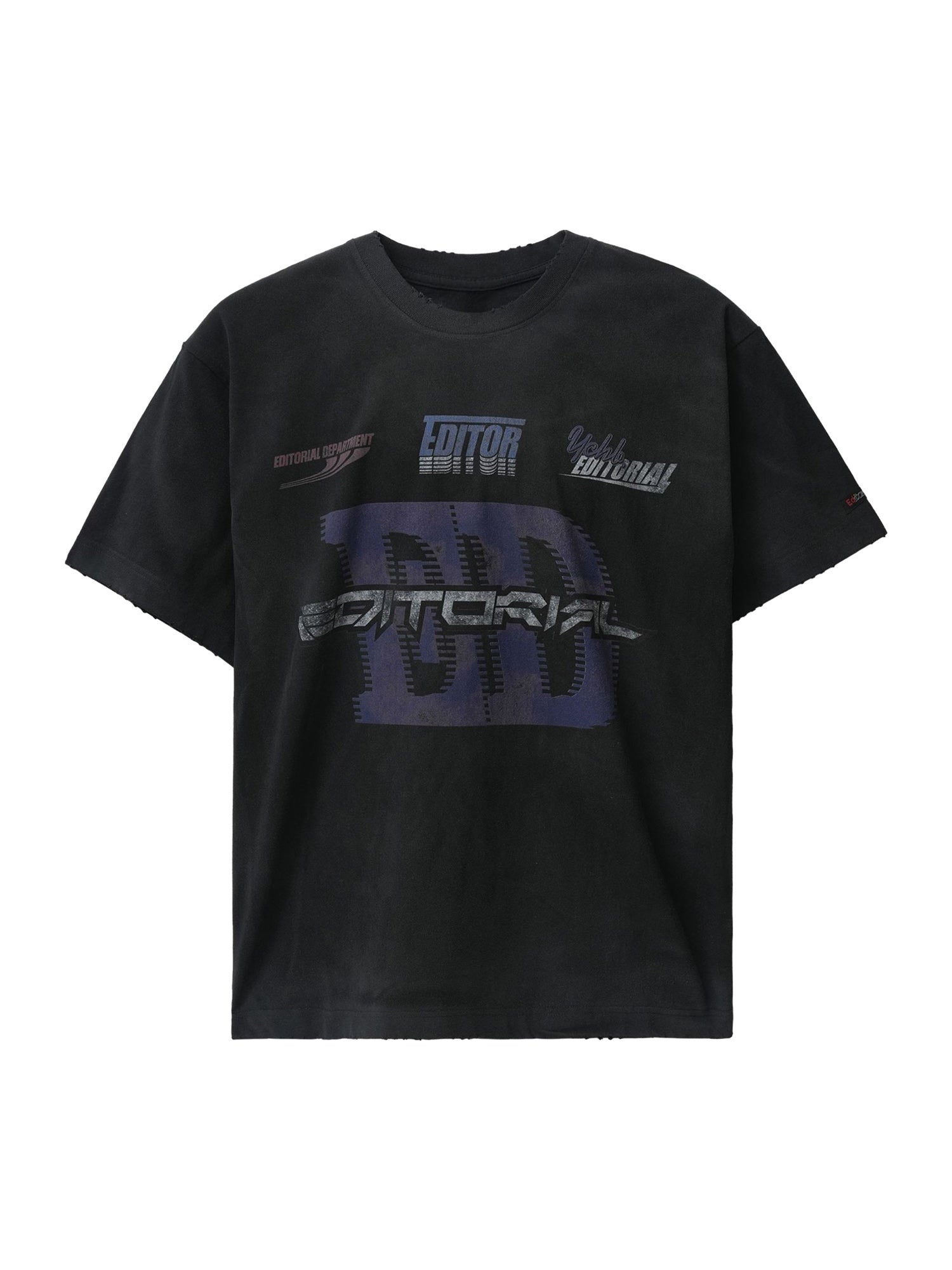 Thesupermade Dirty Wash Heavy Print Street Rap T-Shirt - 2392