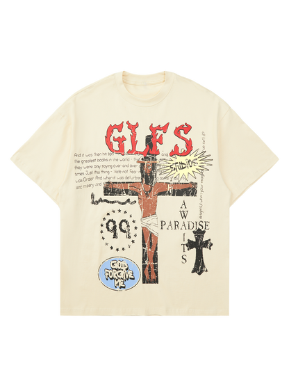 Thesupermade Funny Jesus Graffiti Street Rap T-shirt