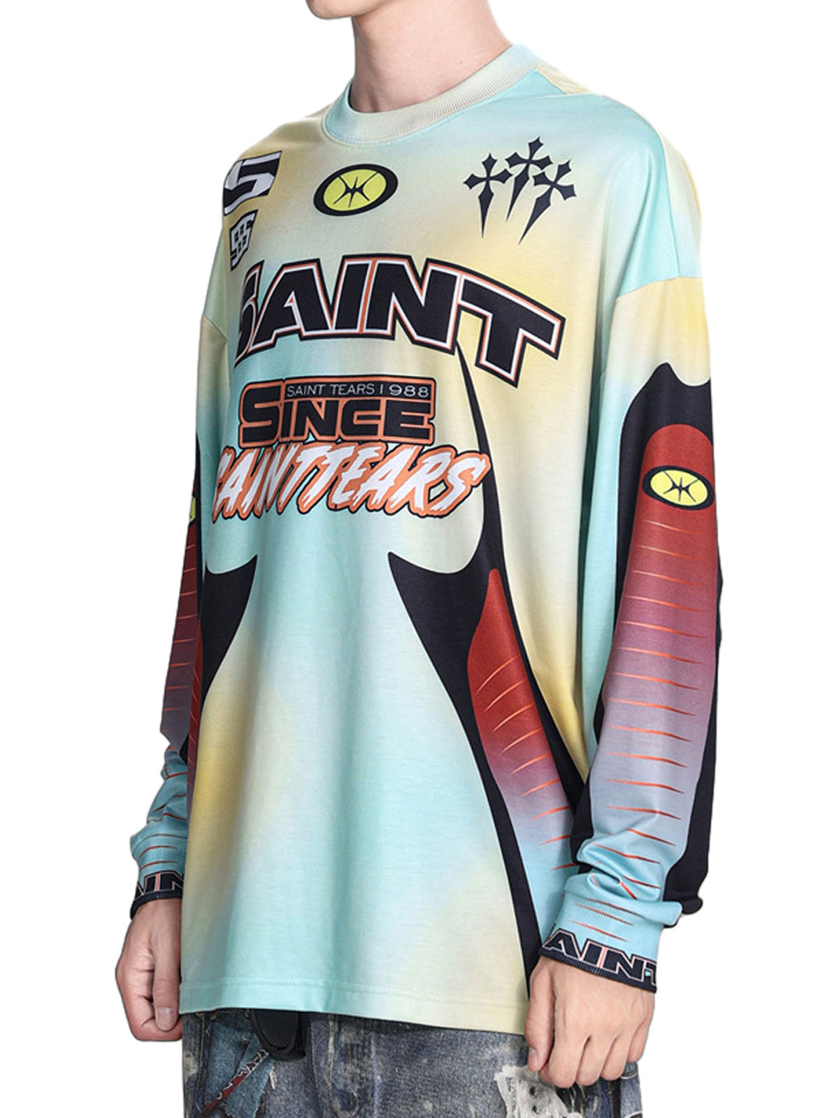 Langarm-T-Shirt aus Jersey mit Batikmuster