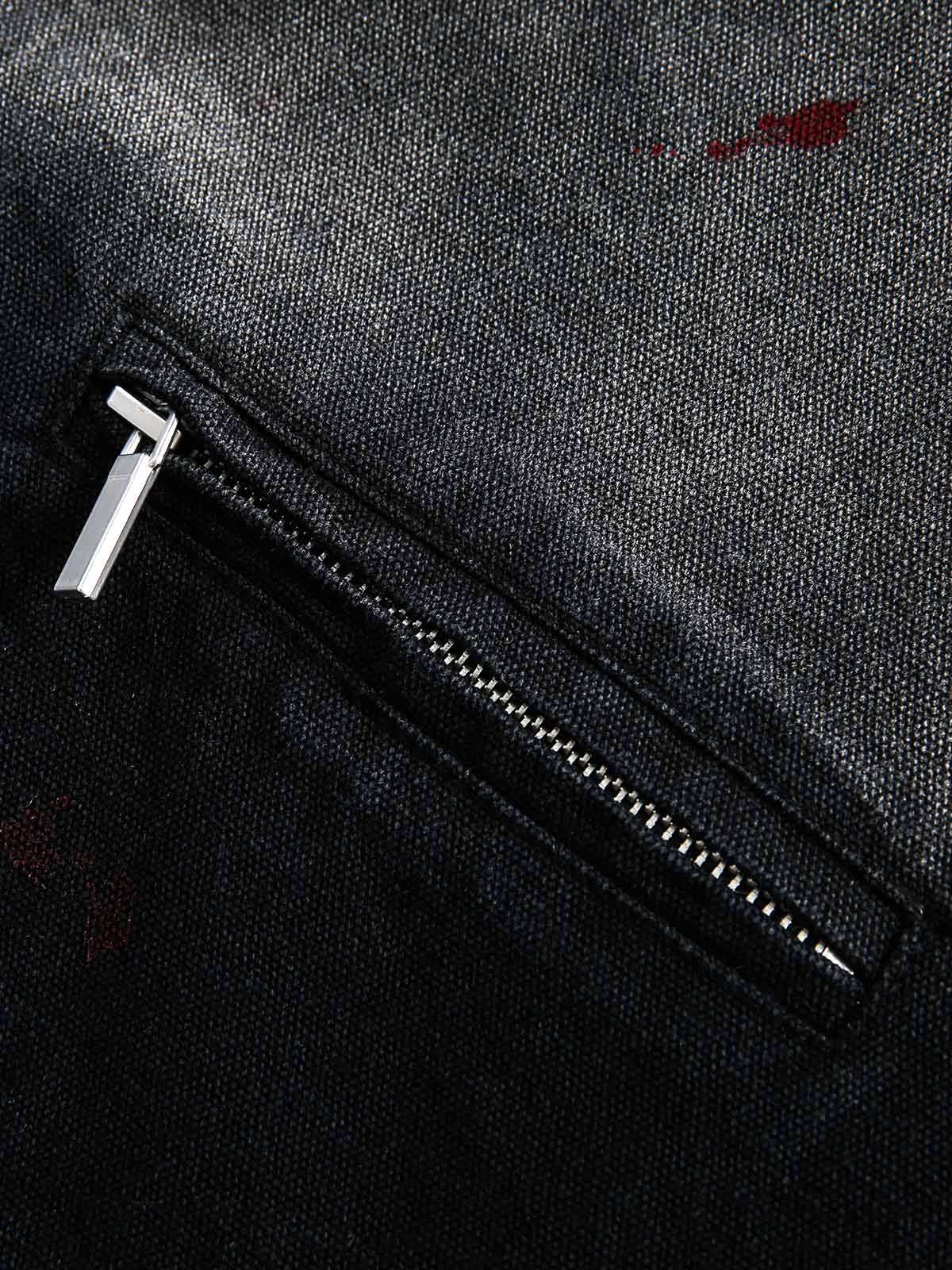 Zerrissene Jeansjacke mit Farbverlauf in verwaschener Tinte