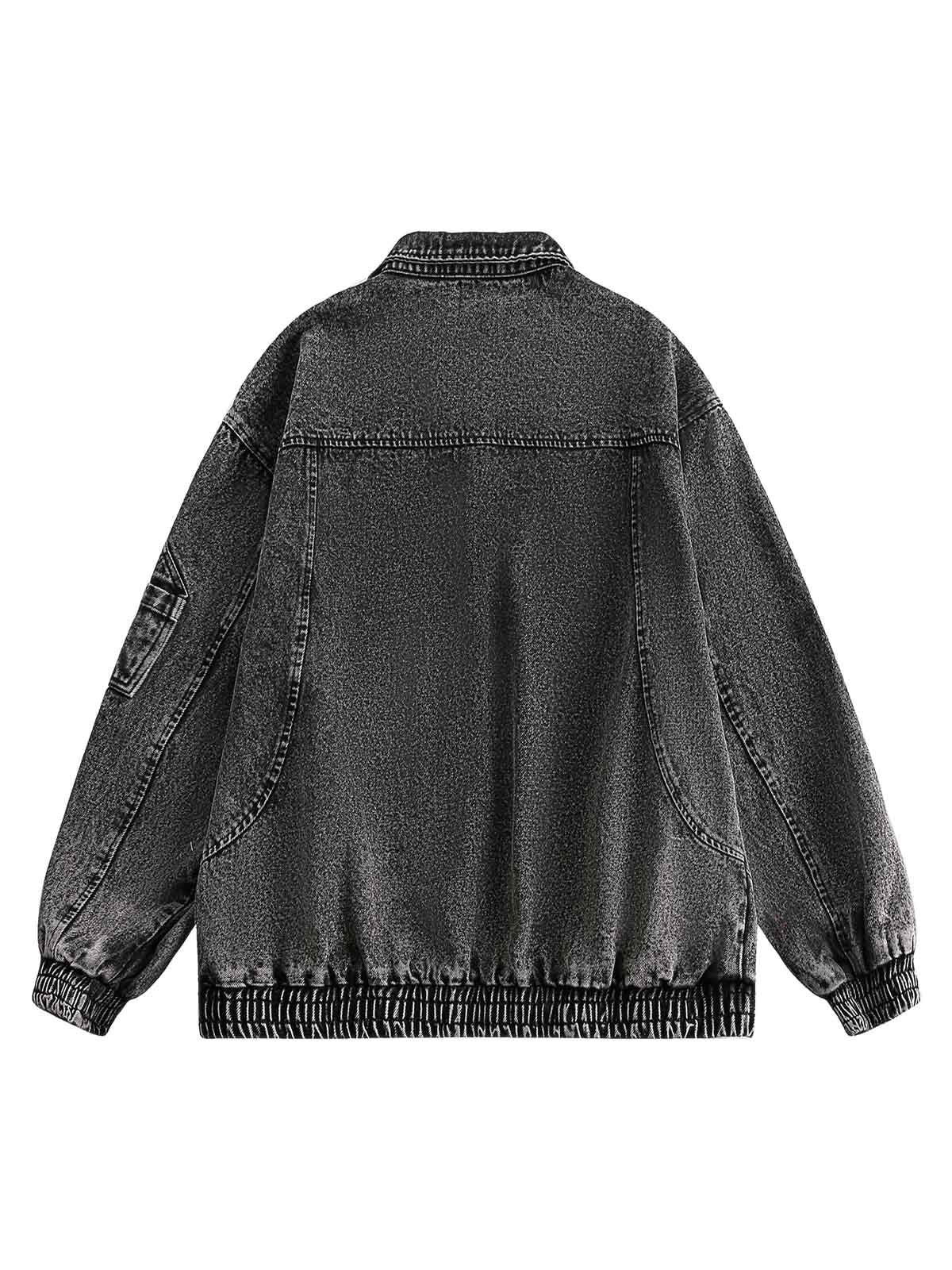 Dekonstruierte Jeansjacke mit Stehkragen