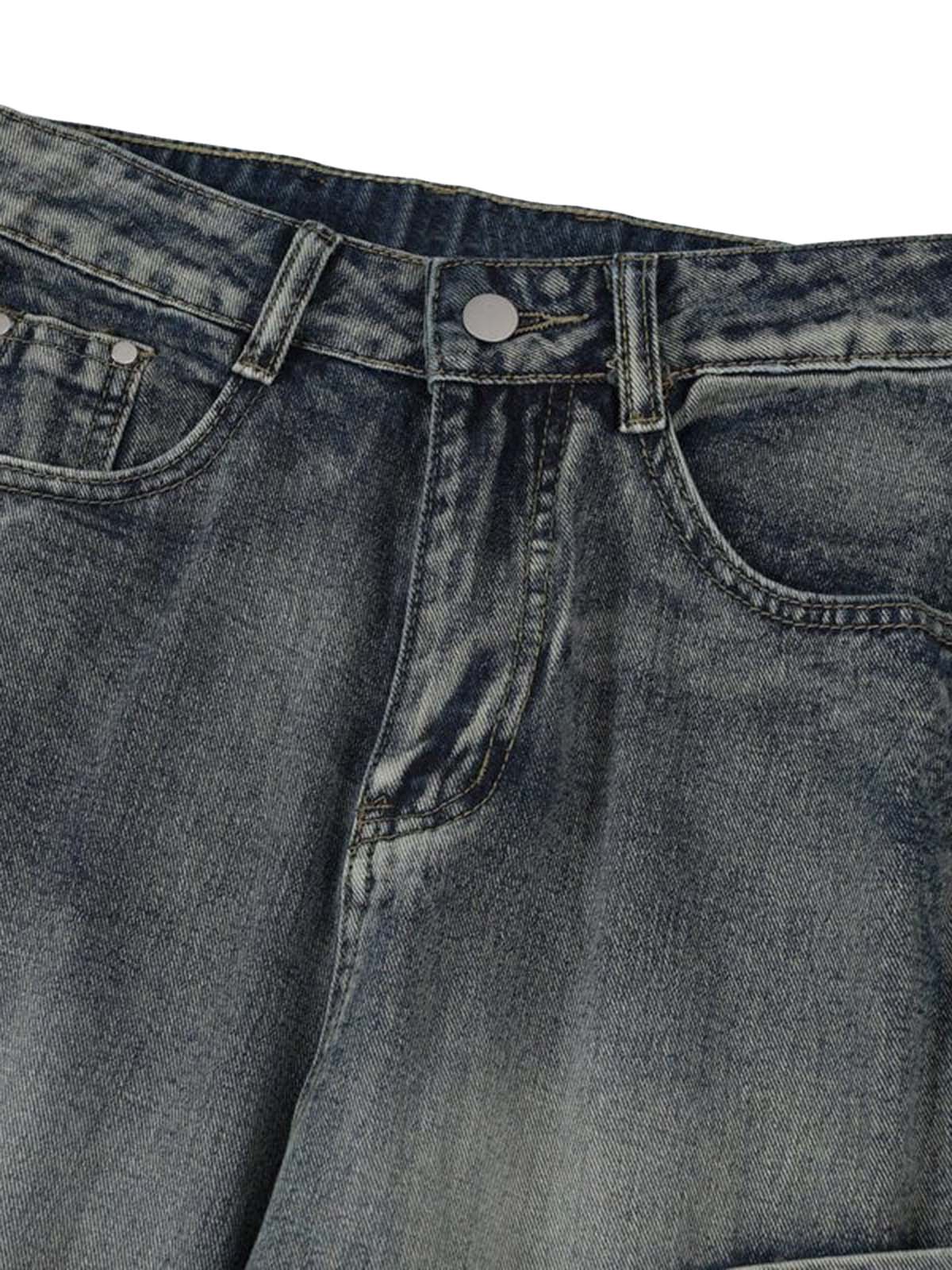 Thesupermade – Baggy-Jeans mit verwaschenen Seitentaschen und Raw Edge – 2303