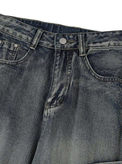 Thesupermade – Baggy-Jeans mit verwaschenen Seitentaschen und Raw Edge – 2303