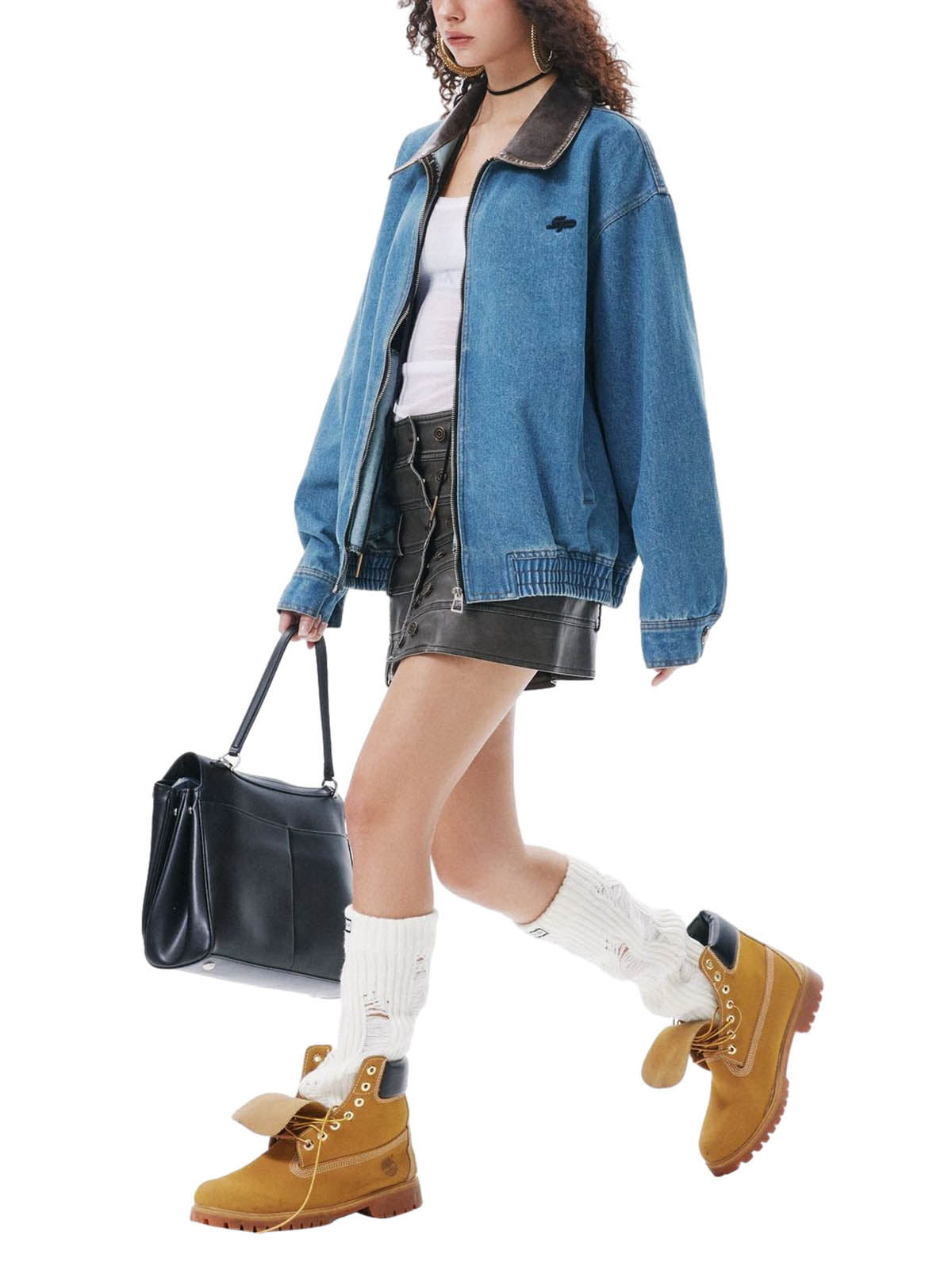 Arbeitsjacke aus schwerem, gewaschenem Denim