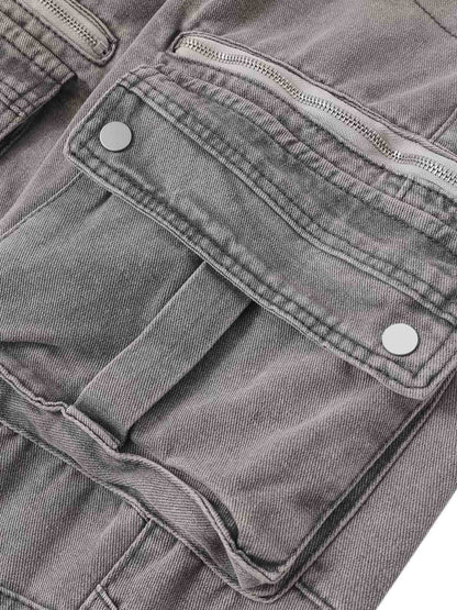 Washed Multi-Pocket Cargo Jeans