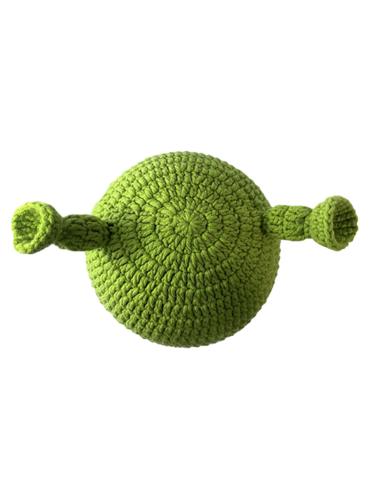 Thesupermade – Lustige, grüne, handgestrickte Kopfbedeckung mit Cartoon-Motiv 