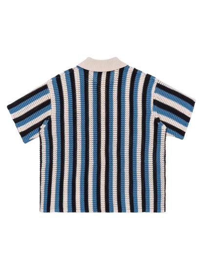 Thesupermade Striped Embroidered Short-sleeved Shirt
