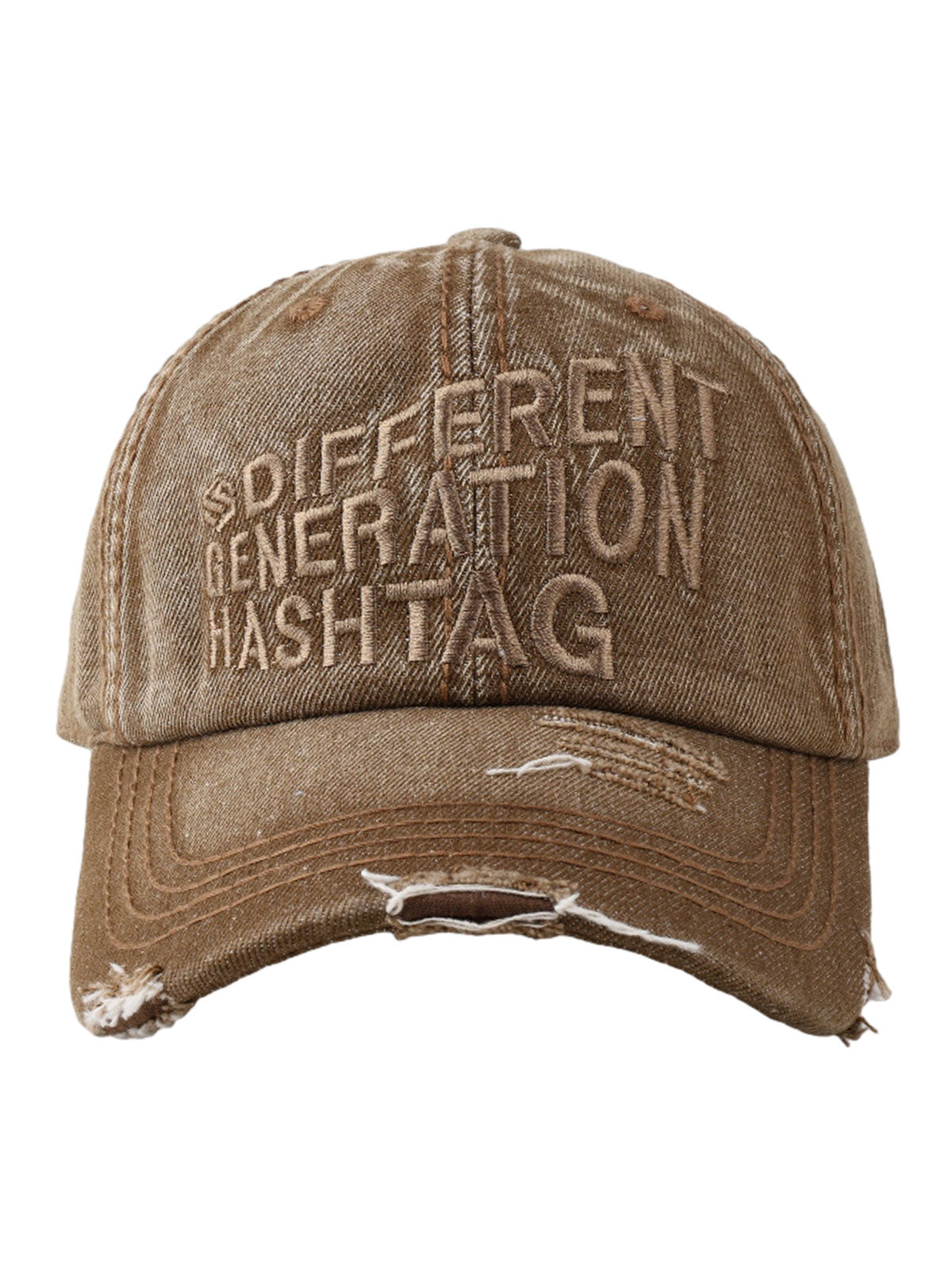 Gewaschene „DIFFERENT GENERATION“ Denim-Baseballkappe