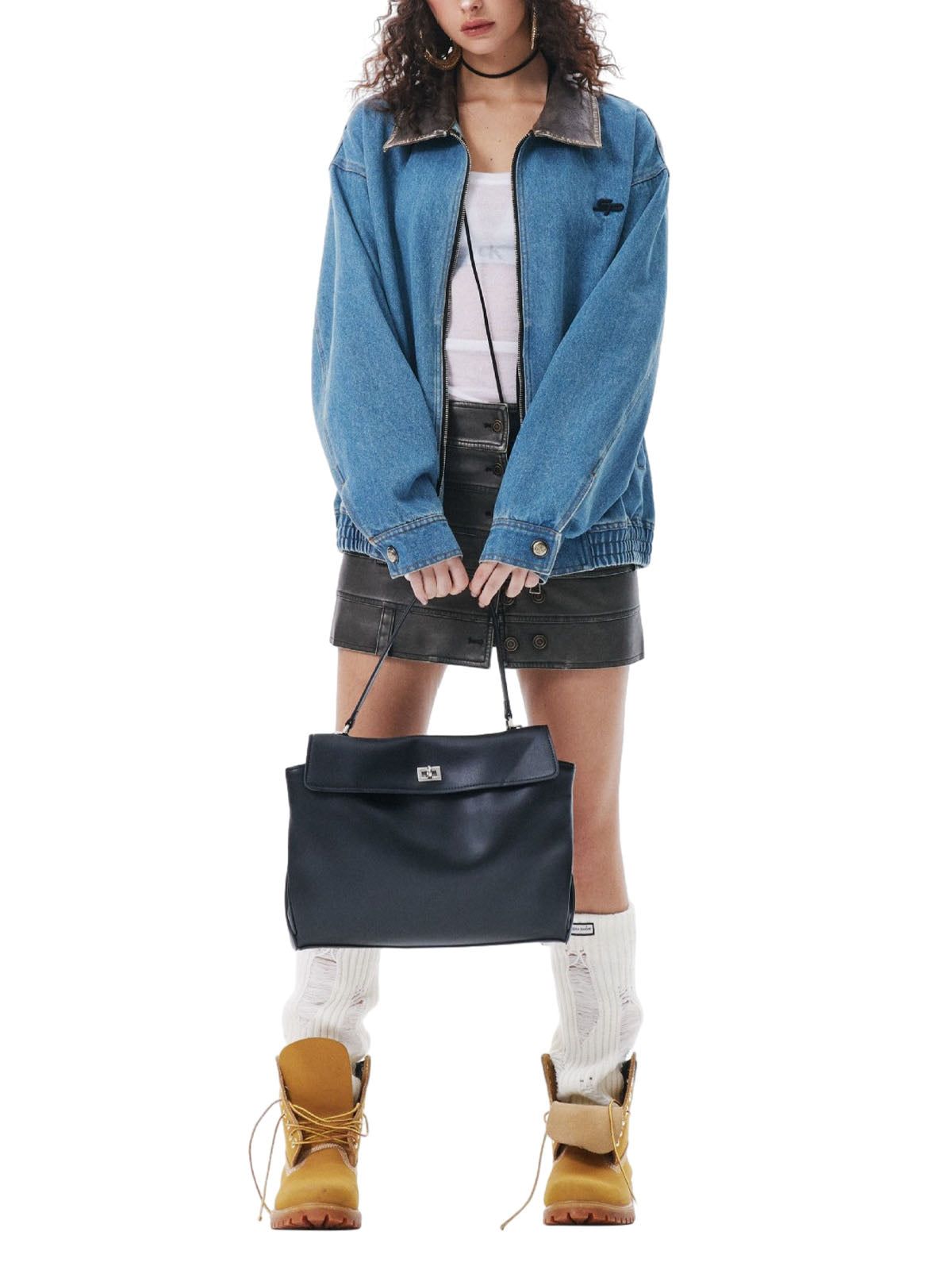 Arbeitsjacke aus schwerem, gewaschenem Denim