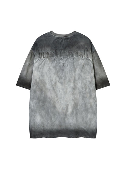 Oversized Cross and Studed T-Shirt