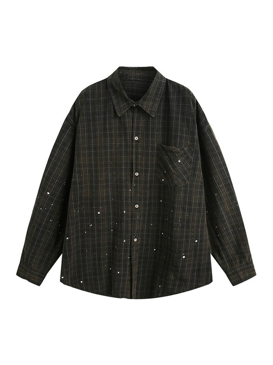 Retro Cleanfit Kariertes Hemd