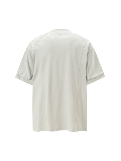 Retro Washed Deconstruction Functional Pocket T-shirt