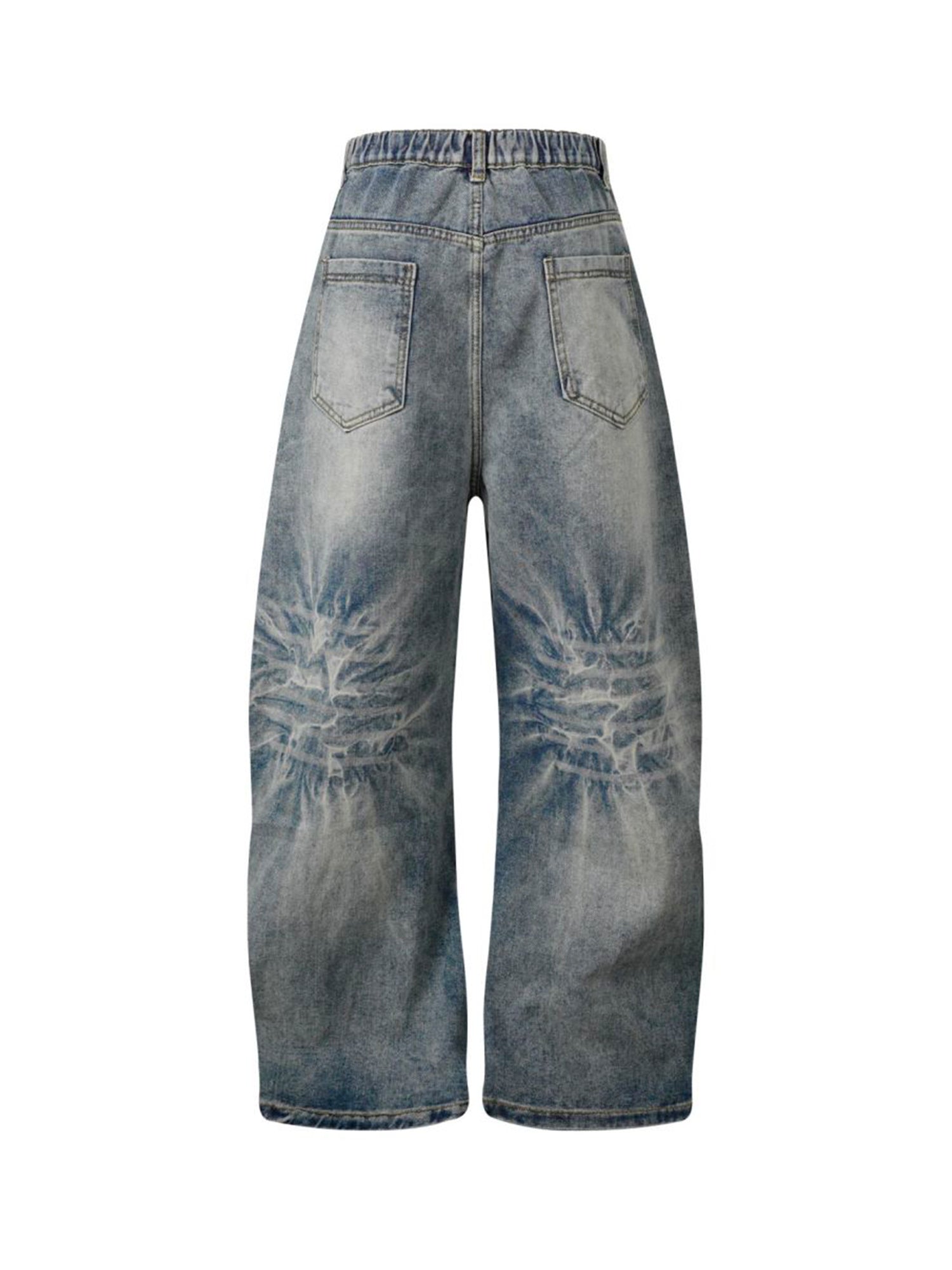 Verwaschene Distressed-Jeans im dekonstruierten Split Barrel-Stil