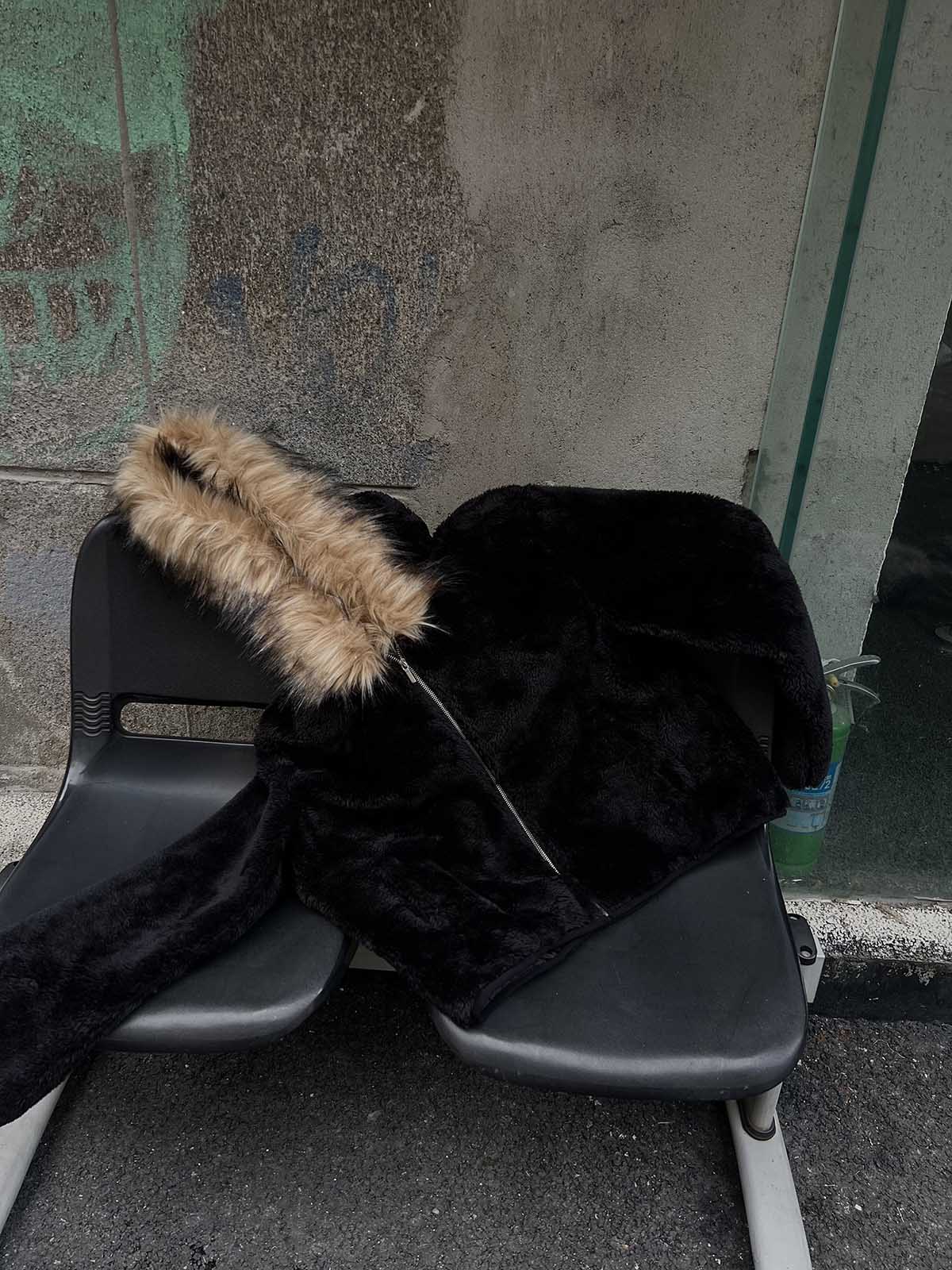 Thesupermade Fur Hooded Quilted Sherpa Jacket - 2304