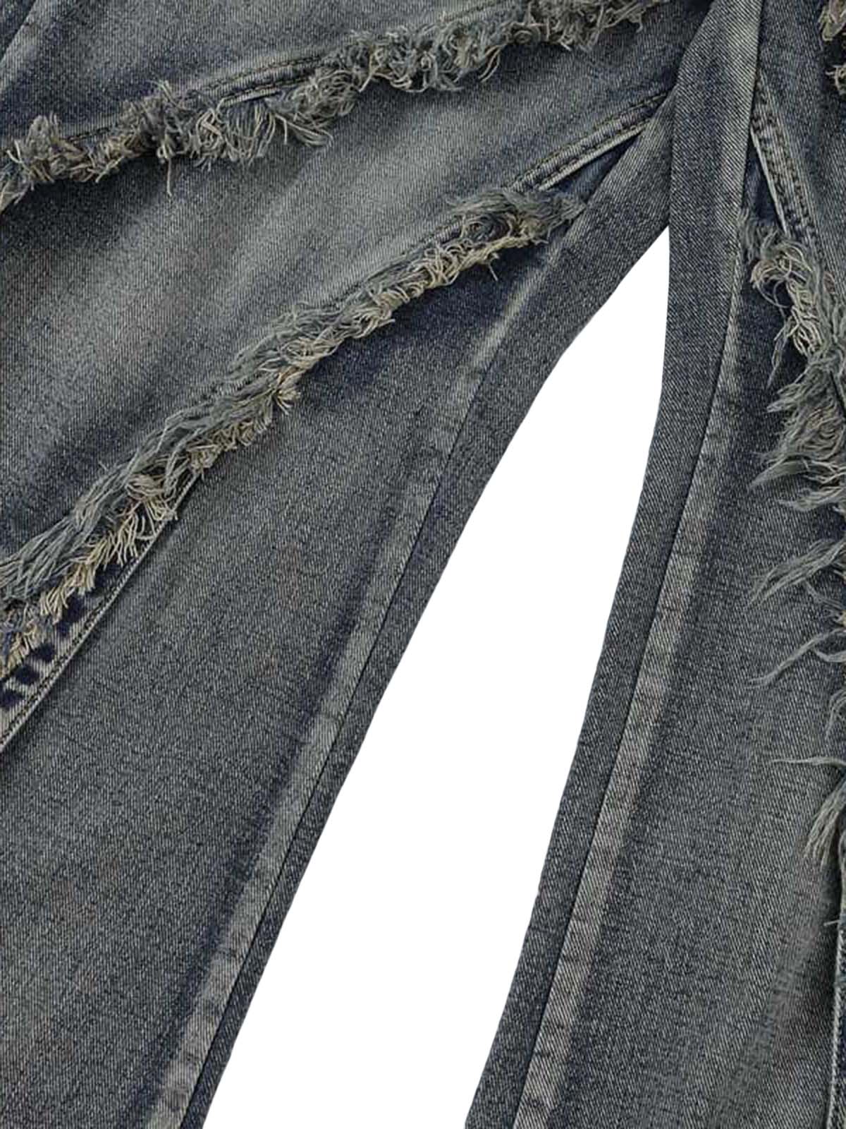 Thesupermade – Baggy-Jeans mit verwaschenen Seitentaschen und Raw Edge – 2303
