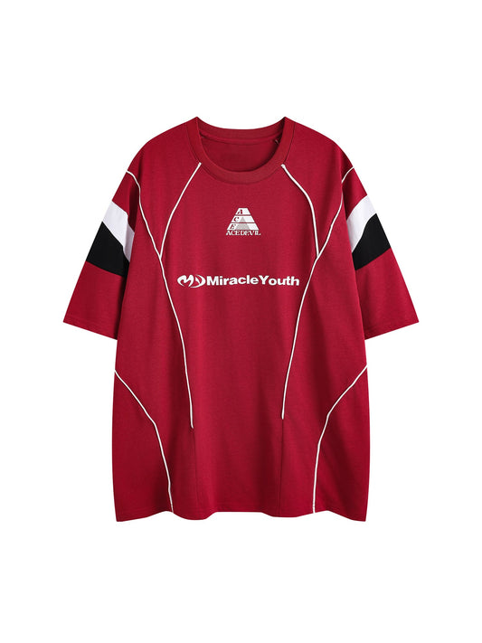 Thesupermade – T-Shirt mit amerikanischem Retro-Patchwork-Print 