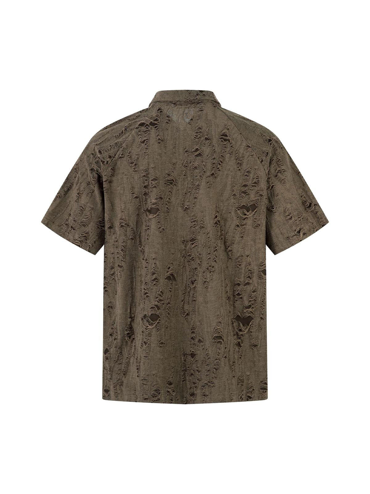 Distressed Ripped Short Sleeve Shirt