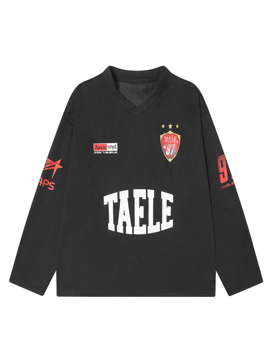 Langarm-T-Shirt aus Jersey mit Retro-Netzdruck