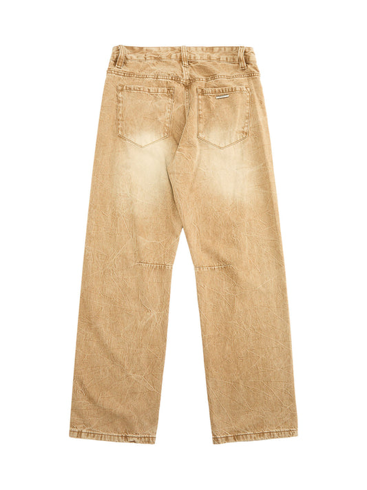 Gerade Jeans im Vintage-Look mit verwaschenem Used-Look