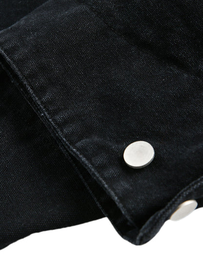 Zerrissene Jeansjacke mit Farbverlauf in verwaschener Tinte