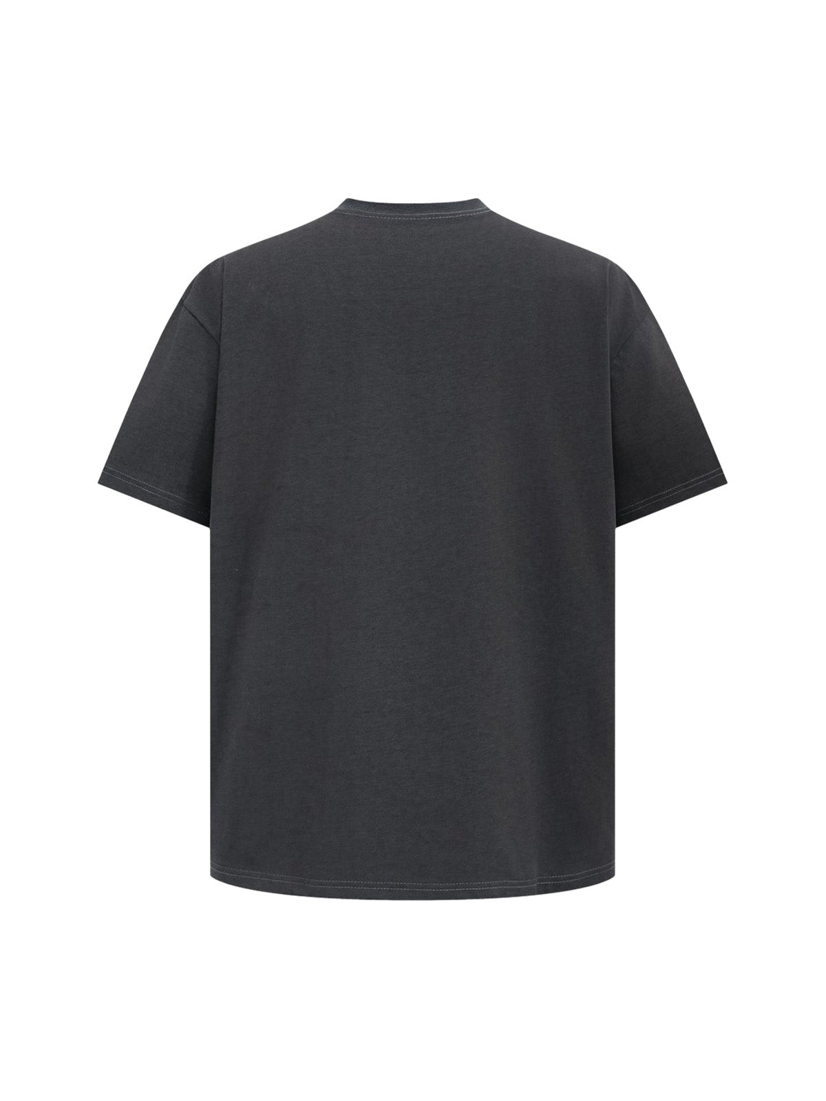 Retro Heavy Washed Patch Embroidered Letter T-shirt