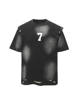 Retro Washed Detachable Waistcoat T-shirt