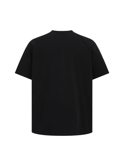 Retro Motorcycle Pleated Patch T-shirt