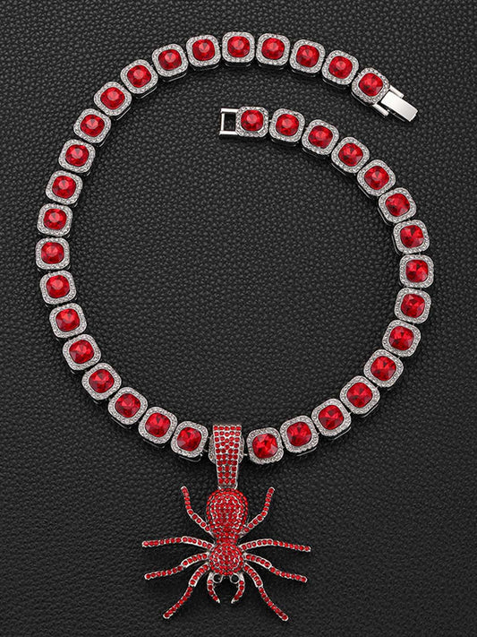 Thesupermade – Kubanische Halskette im Punk-Stil mit roter Spinne