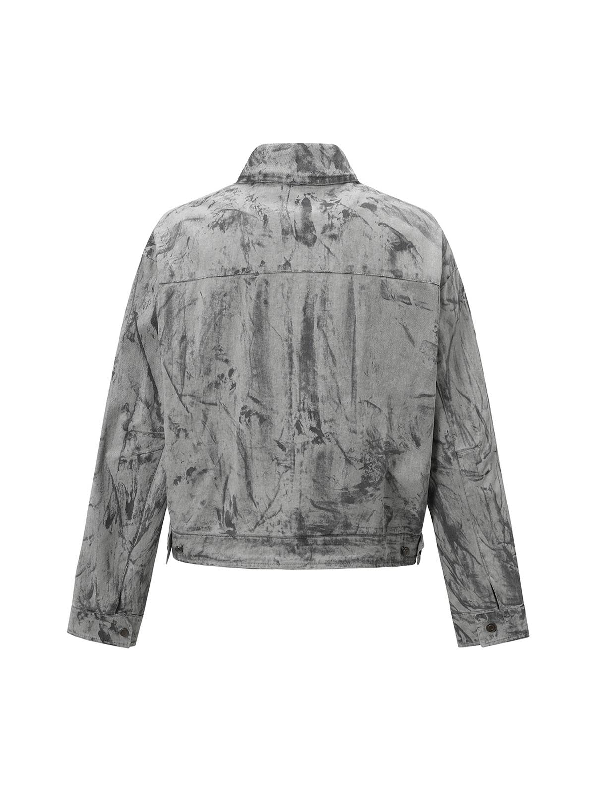 Bomberjacke aus Denim mit Batikmuster