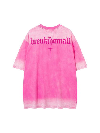Oversized Cross and Studed T-Shirt