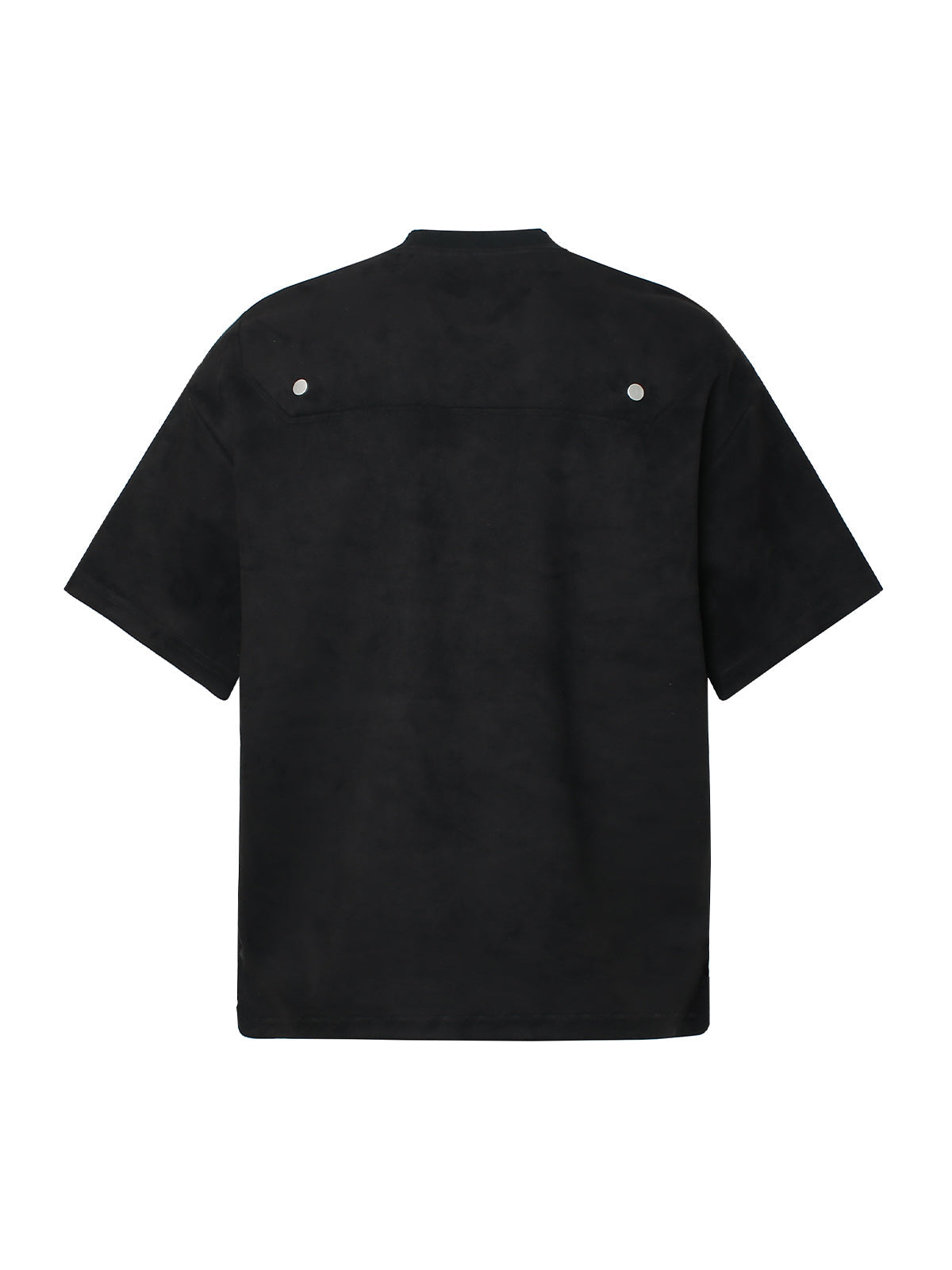 T-Shirt aus Wildleder mit Rundhalsausschnitt und Metallic-Print