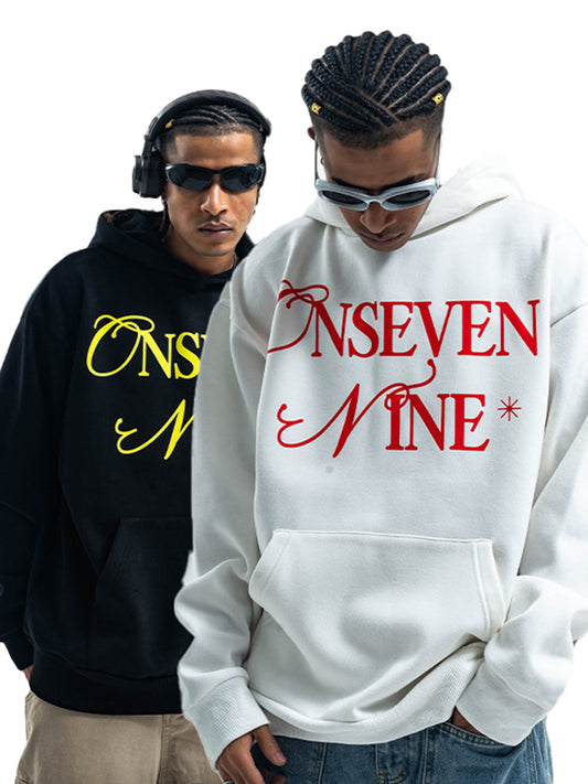 Basic Fleece-Hoodie mit Buchstaben-Print