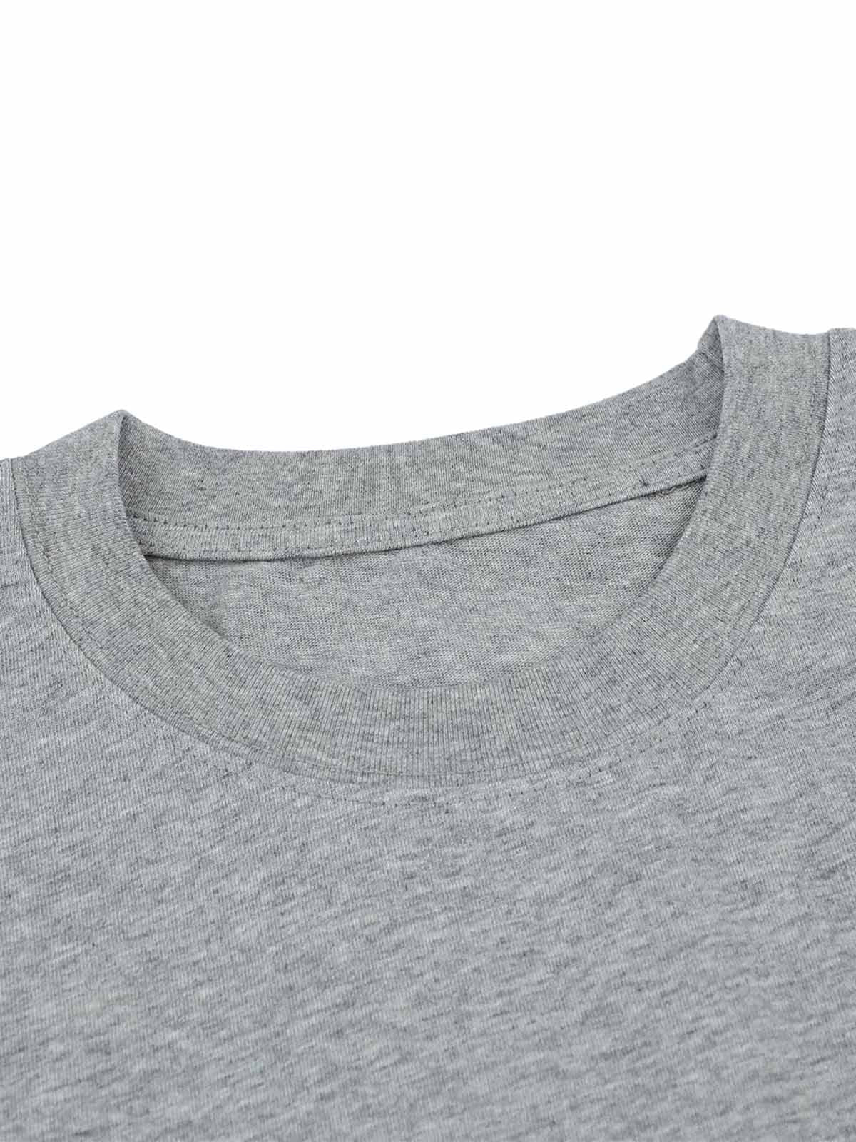 Retro Contrast Color Stitching Embroidered Letter T-shirt