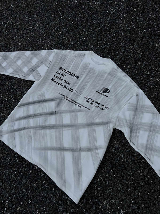 Langarm-T-Shirt aus Jersey mit handbemaltem Graffiti