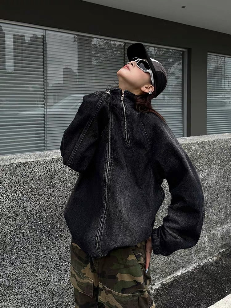 Thesupermade – Jeansjacke im verwaschenen Used-Look 