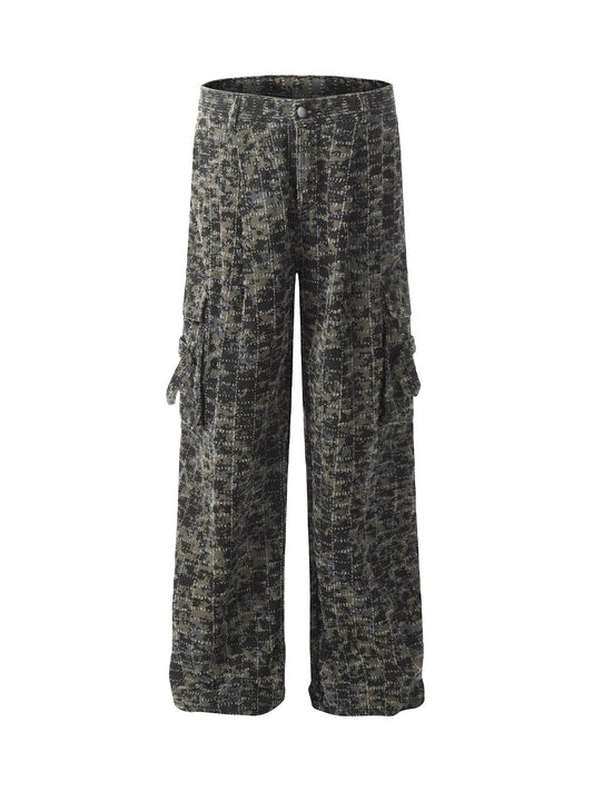 Thesupermade Ripped Camouflage Multi-Pocket Cargo Pants