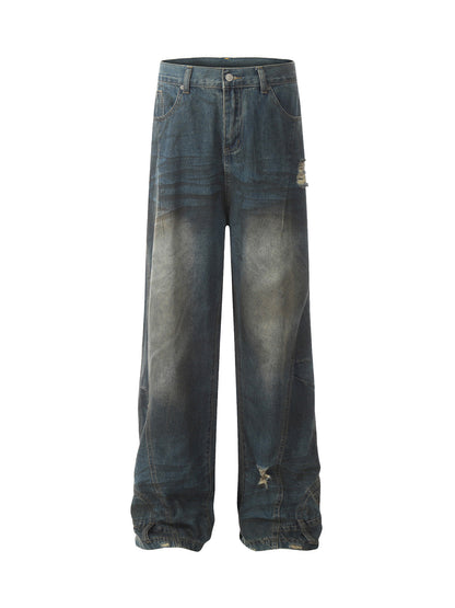 Dirty Dye Washed Straight Jeans
