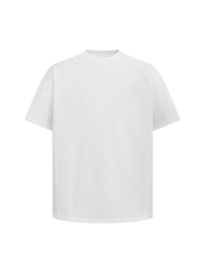 Retro Motorcycle Pleated Patch T-shirt