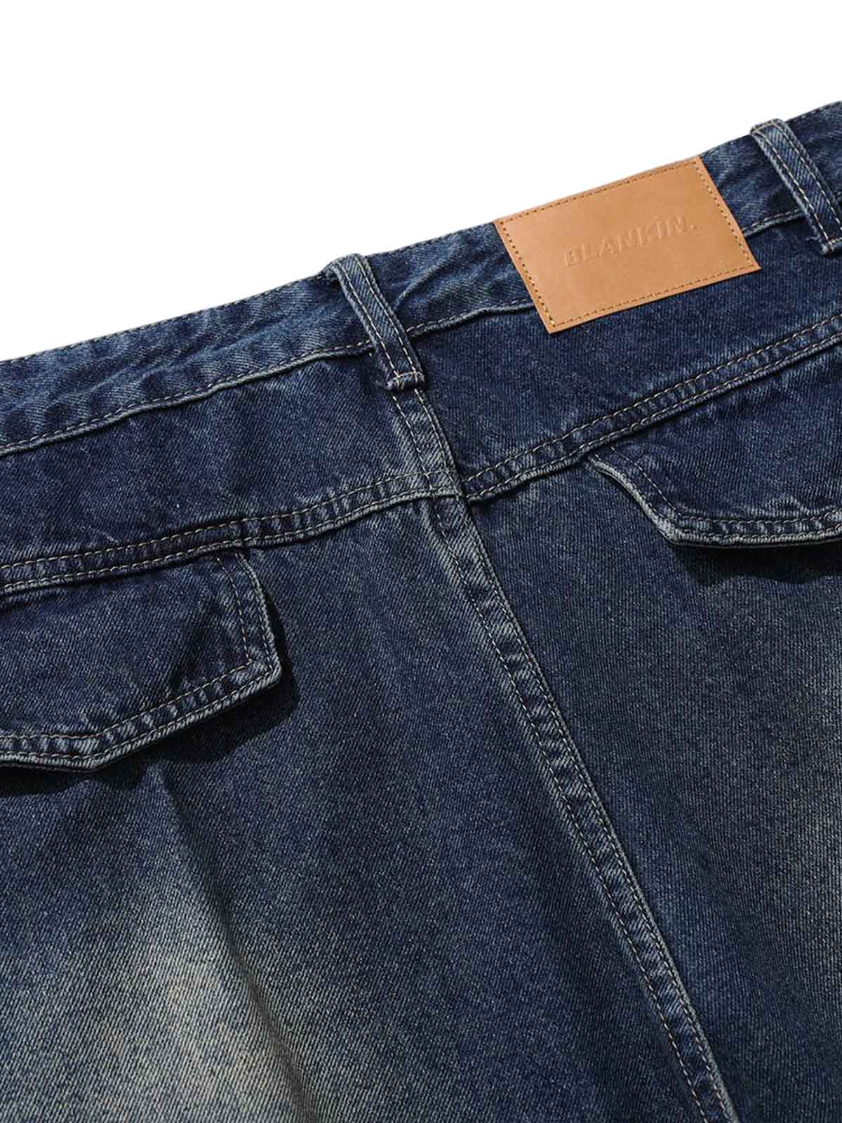 Heavy Washed Workwear Baggy Barrel Jeans - 2337